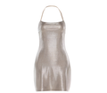 Metallic mesh dress on a white background