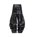 RW Low Waist Leather Baggy Pants