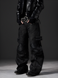Waxed Ripped Biker Baggy Pants