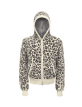 Leopard Print Furry Zip-on Hoodie