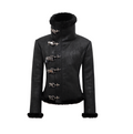 Slim Fit Buckle Matt Leather Jacket