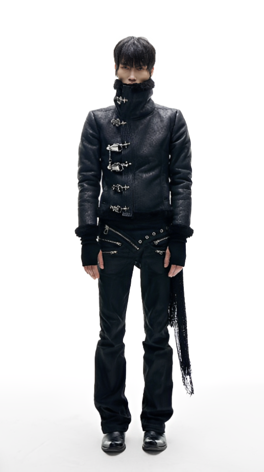 Slim Fit Buckle Matt Leather Jacket
