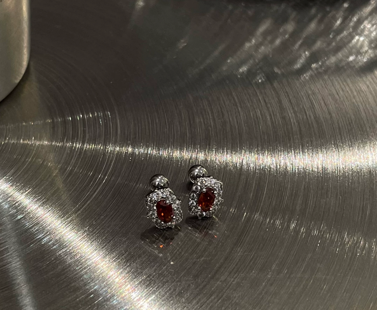 Blood-drop Diamond Earrings